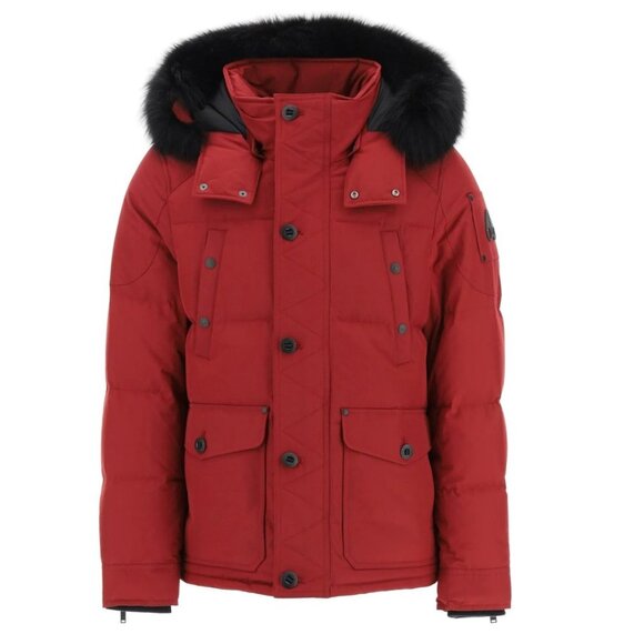 Moose Knuckles Round Island Blue Frost Fox Fur-Trim Down Jacket - Picture 4 of 15